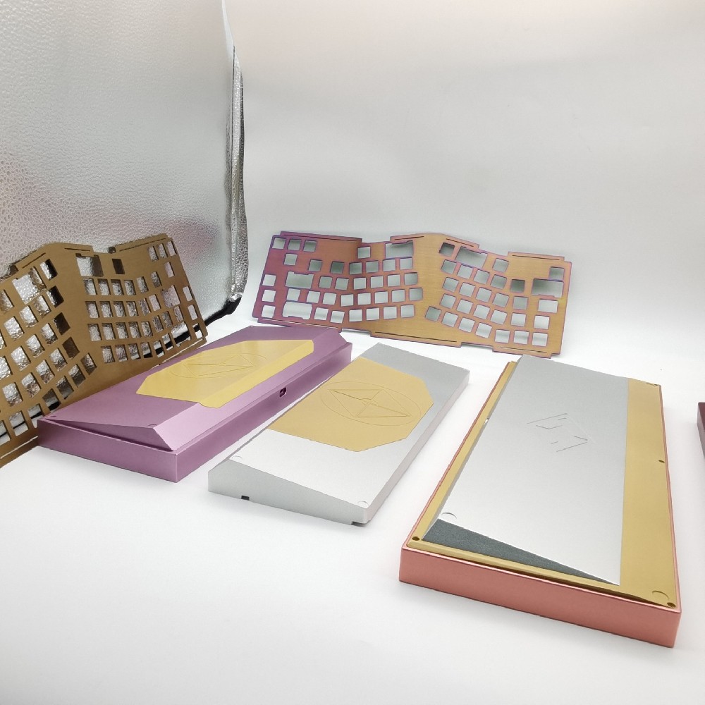 Premium custom mechanical keyboard case Aluminum engraving color anodized electro plated
